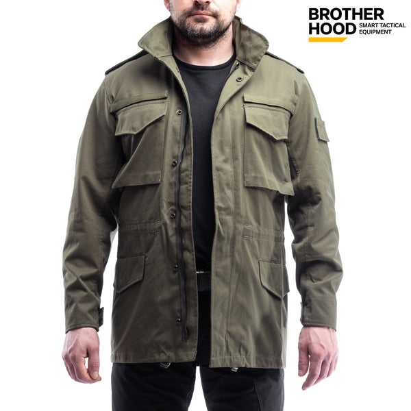 Brotherhood M65 Tactical Jacket, Olive Drab, Water-Resistant, 3-Season