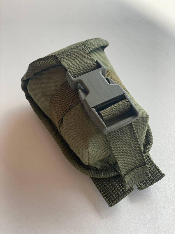 Olive Grenade Pouch with Buttons