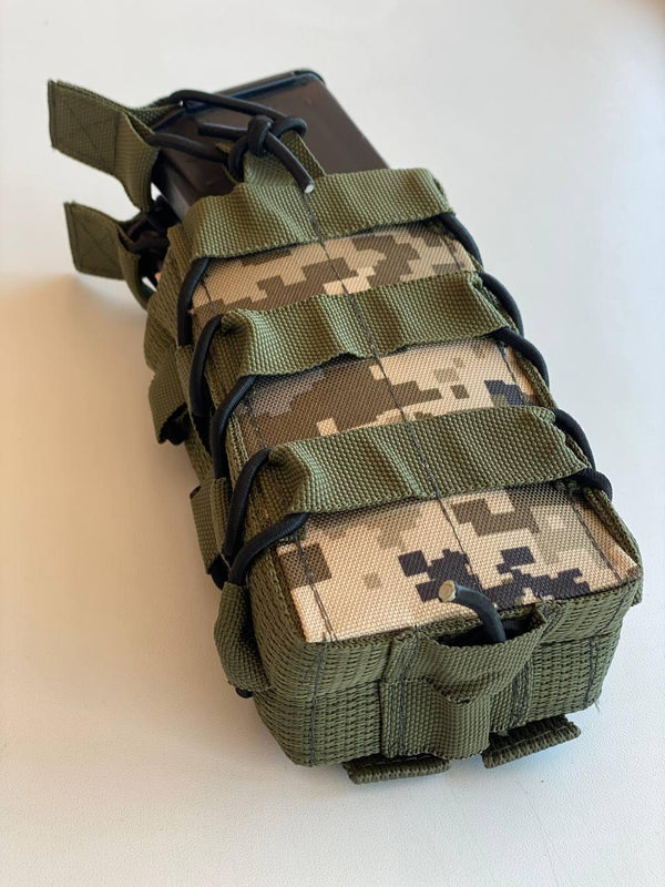 Double AK Magazine Pouch with Buttons (Pixel, Olive, Multicam)