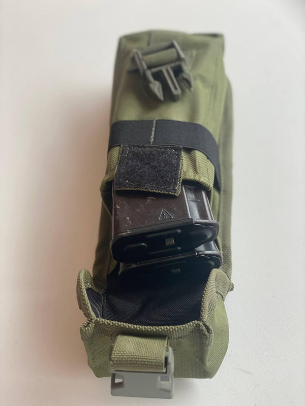 AK Closed Type Double Magazine Pouch with Snap Fasteners (Olive)