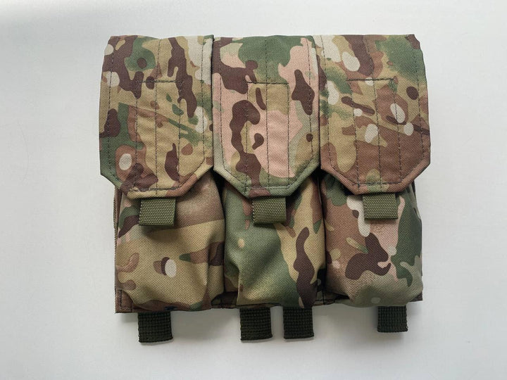 Triple AK Mag Pouch, MOLLE, Closed, Pixel Camo, Olive, Multicam