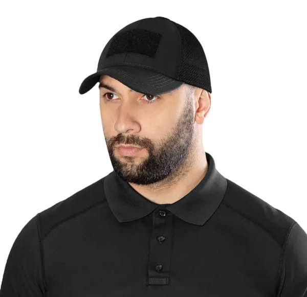 Police Mesh Rip-Stop Stretch Cap, Black