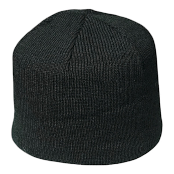 Black Fleece-Lined Knit Beanie Without Cuff