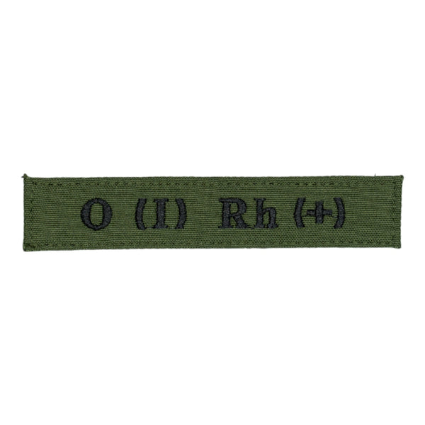 Blood Type Patch O Rh (+) Olive Green