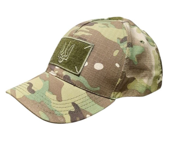 Tactical Rip Stop Multicam Cap with Velcro Trident, One Size