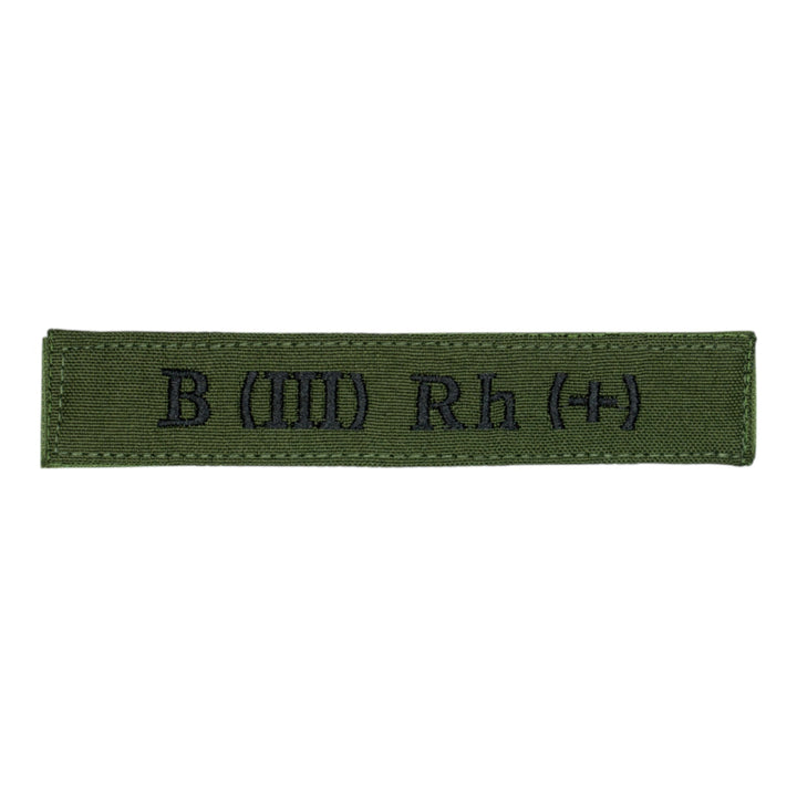 Blood Type Patch B (III) Rh (+) Olive Green