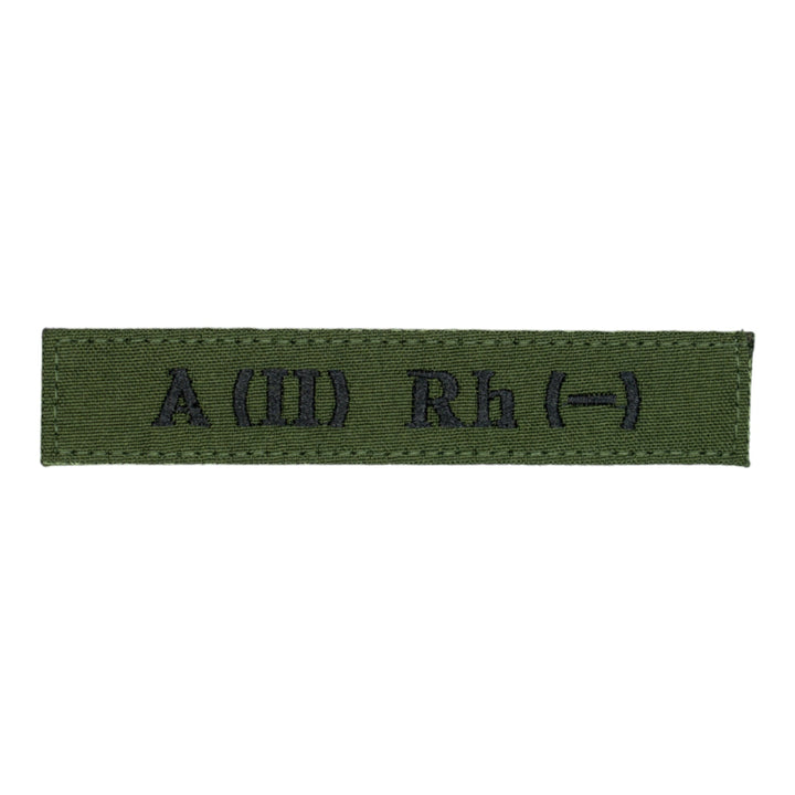Blood Type Patch A (II) Rh (-) Olive Green