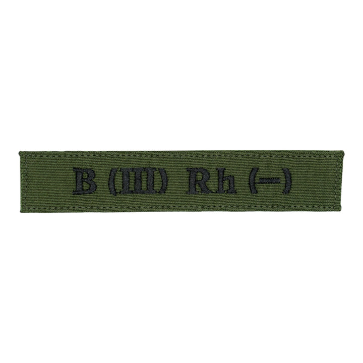 Blood Type Patch B (III) Rh (-) Olive Green