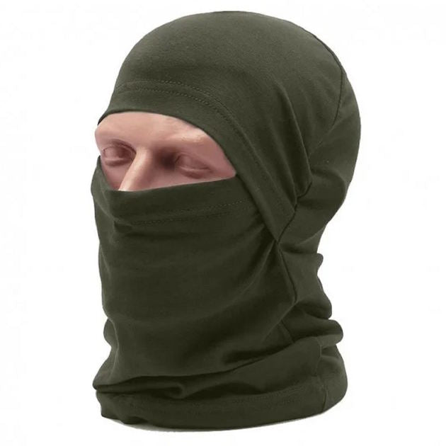 Olive Cotton Balaclava, One Size