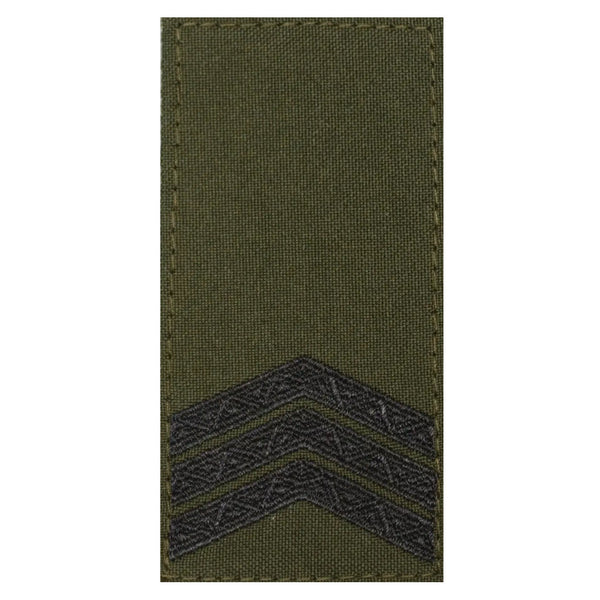 Sergeant Rank Patch with Velcro, Olive Drab