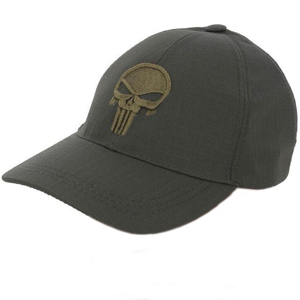 Ripstop Punisher Baseball Cap, Olive Green, One Size