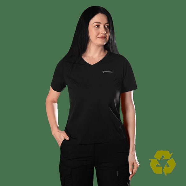 Pani Totem Logo V-Neck T-Shirt Black