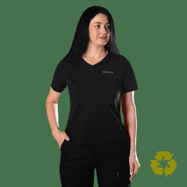 Pani Totem Logo V-Neck T-Shirt Black