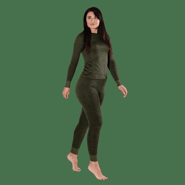 Women's Thermal Underwear LVL2 Pani Polarheat QS Olive Melange