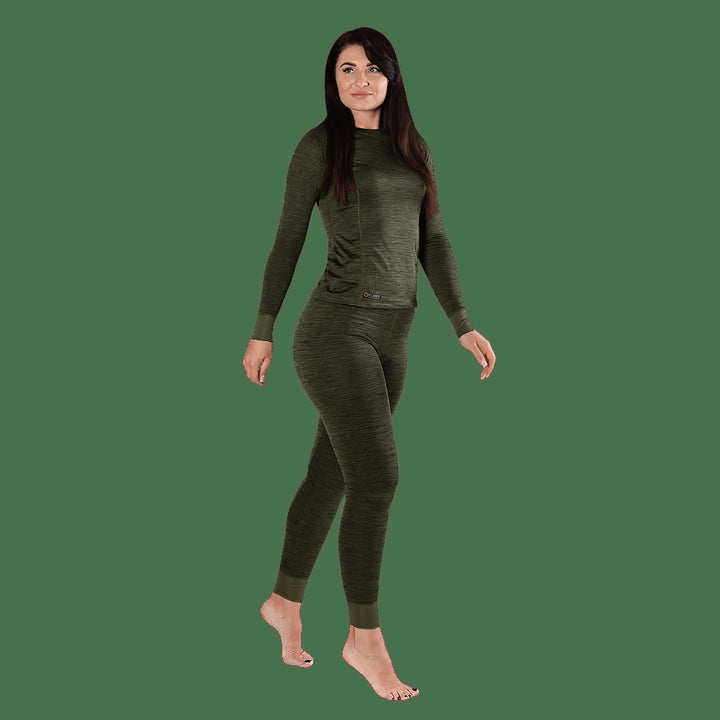 Women's Thermal Underwear LVL2 Pani Polarheat QS Olive Melange