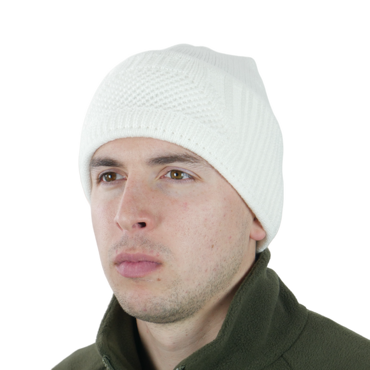 White Knitted Balaclava Hat