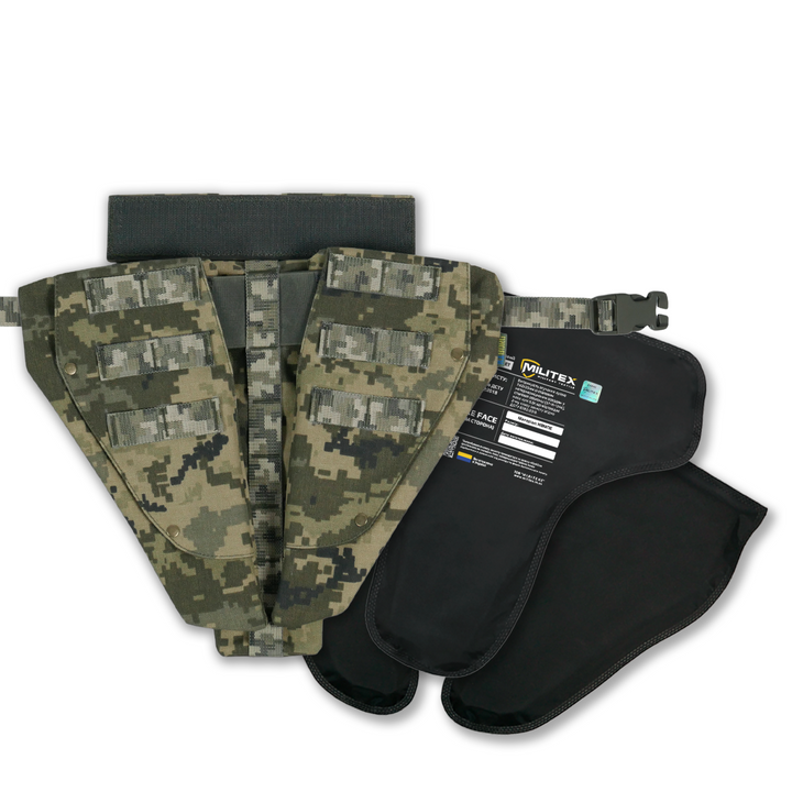 Kiborg Triple Groin Protector with Level 2 Ballistic Protection, Militex Pixel
